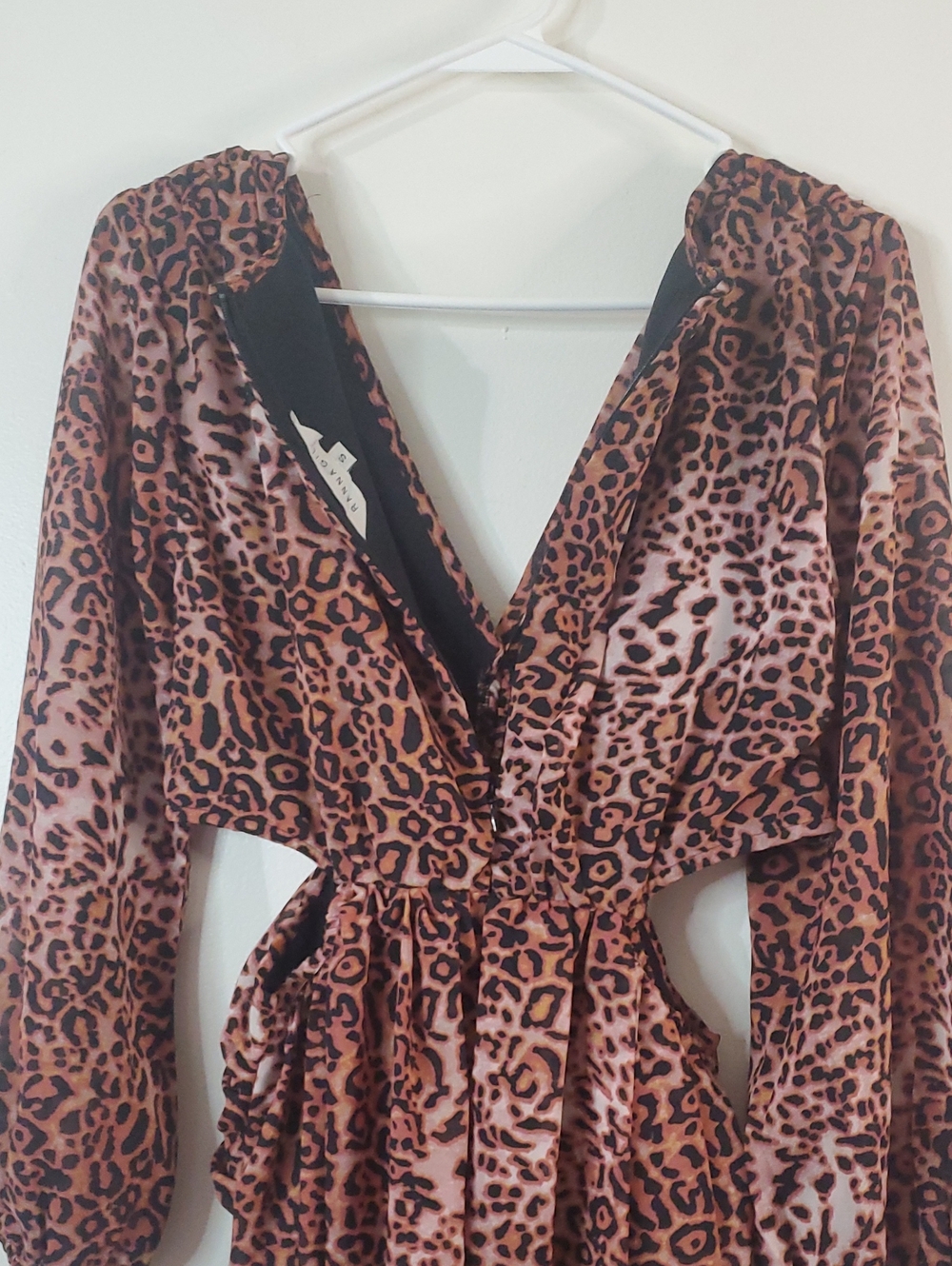 Anthropologie Ranna Gill Leopard Print Cutout Midi Dress Size Small Twist Front - Picture 11 of 16